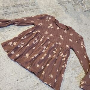 Floral Long Sleeve Kids Blouse